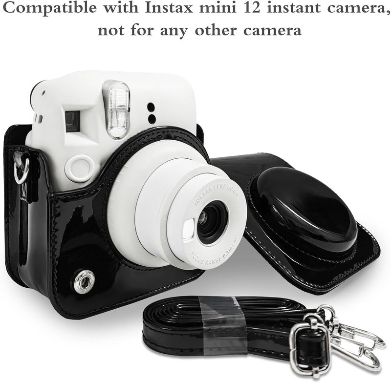 Sunmns Accessories Bundle Kit Compatible with Instax Mini 12 Instant Camera, Include Case Album Stickers Photo Frames Filters Strap (Black) - Image 2
